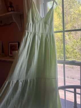 Light Green Spaghetti Strap Maxi Dress